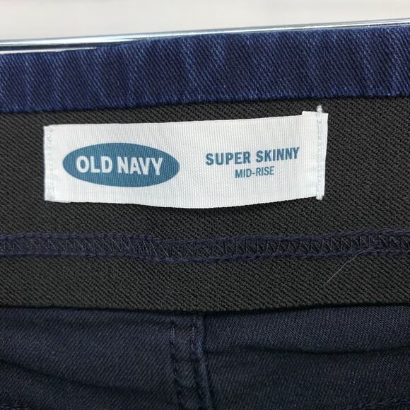 Old Navy Super Skinny Mid Rise Jegging Womens Size 4P Dark Wash Denim Slimming - Picture 6 of 7